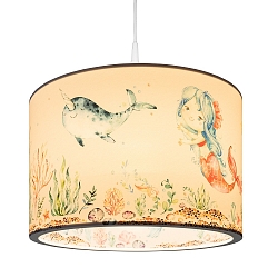 hanging luminaire MEERJUNGFRAU E27, multicolour