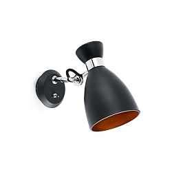 wall luminaire RETRO E14 IP20, copper, black matt 
