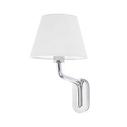 wall luminaire ETERNA E27 IP20, chrome, white 