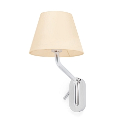 wall luminaire ETERNA E27 IP20, beige, chrome 