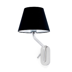 wall luminaire ETERNA E27 IP20, chrome, black 