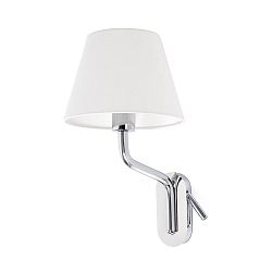 wall luminaire ETERNA E27 IP20, chrome, white 