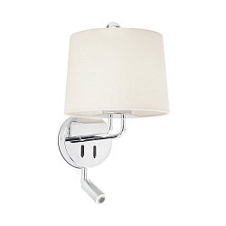 wall luminaire MONTREAL E27 IP20, beige, chrome 