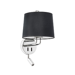 wall luminaire MONTREAL E27 IP20, chrome, black 