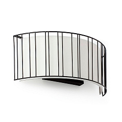 wall luminaire LINDA 2 flames E27 IP20, beige, black matt 