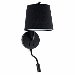 wall luminaire BERNI E27 IP20, black matt 