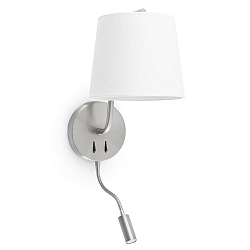 wall luminaire BERNI E27 IP20, nickel satined 