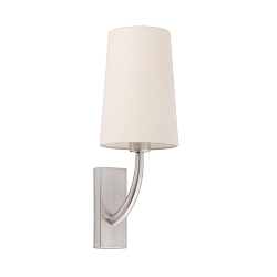 wall luminaire REM E27 IP20, beige, nickel matt 