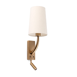 wall luminaire REM E27 IP20, beige, antique gold 