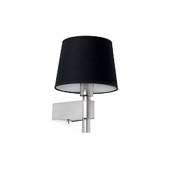 wall luminaire ROOM E27 IP20, nickel satined, black 