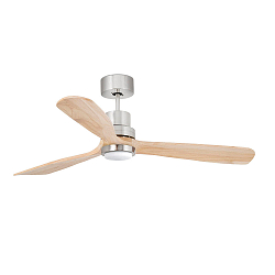 Ceiling fan LANTAU L with remote control IP20, nickel matt, pine