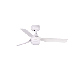 Ceiling fan MINI PUNT S with remote control IP20, white matt dimmable