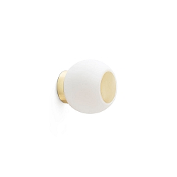 wall and ceiling luminaire MOY LED IP44, gold, satined 