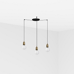 pendant luminaire ART 3 flames E27 IP20, antique gold 