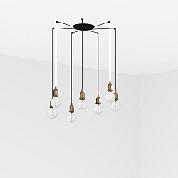pendant luminaire ART 7 flames E27 IP20, antique gold 