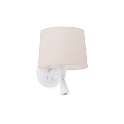 wall luminaire CONGA E27 IP20, beige, white matt 