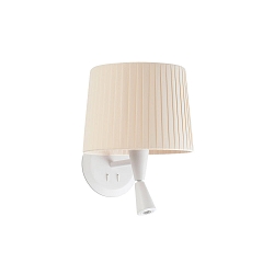 wall luminaire SAMBA E27 IP20, beige, white matt 