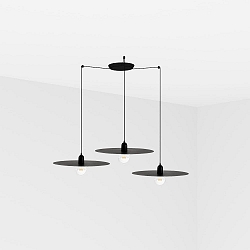 pendant luminaire PLAT 3 flames E27 IP20, black matt 