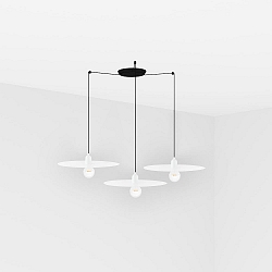 pendant luminaire PLAT 3 flames E27 IP20, white matt 