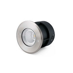 floor recessed luminaire SURIA 120 round, rigid, passable IP67, stainless steel, satined 