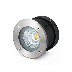 floor recessed luminaire SURIA 180 round, rigid, passable IP67, stainless steel, satined 