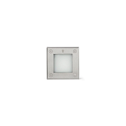 floor recessed luminaire LED 18 SQ HIGH POWER rigid, square IP67, stainless steel, satined 