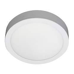 surface luminaire flat, round, suitable for VDU workstation IP54, powder coated, white dimmable