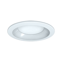 LED Recessed Downlight, round, 12W, 3000K, 1200lm, IP44, opal, white