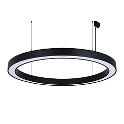 pendant luminaire � 150CM CCT Switch, direct / indirect, UGR < 19, multipower, ring shape IP40, black dimmable