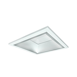 LED Recessed Downlight, 29W, 4000K, 3200lm, square, IP21, opal, white