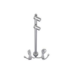 LED Duo Spot for object lighting, seamless height up to 30cm, 24V DC, CRi>90, rotatable, swiveling, 2x 1.5W 4000K 38�, alu