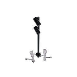 LED Duo Spot for object lighting, seamless height up to 30cm, 24V DC, CRi>90, rotatable, swiveling, 2x 3W 3000K 38�, black
