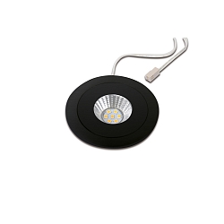 Recessed LED spot with reduced glare-effects, metal casing, ca. 2700K, locking hook mounting