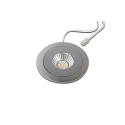 Recessed LED spot with reduced glare-effects, metal casing, ca. 2700K, locking hook mounting