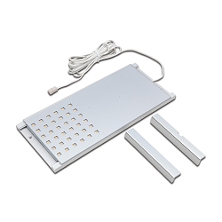 Flat LED under-cabinet luminaire LED L-Pad, LED24 connection, CRi>90, dimmable, 7.5W 3000K 480lm 110�, anodised alu