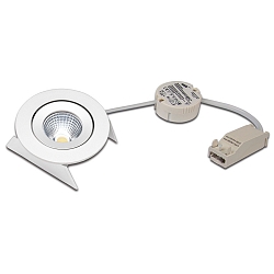 Recessed LED spot SR 68-LED, Set (incl. transformer), IP44, 230/350/700mA, CRi>90, dimmable, 7.5W 4000K 800lm 30�, white