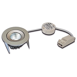 Recessed LED spot SR 68-LED, Set (incl. transformer), IP44, 230/350/700mA, CRi>90, dimmable, 7.5W 4000K 800lm 30�, inox look