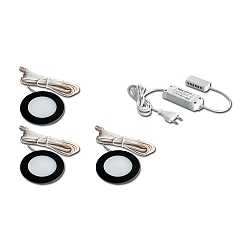3pc. set of FR 55-LED 3W 3000K, black + LED transformer LED 24 / 15W