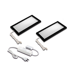 2pc. set of LED under-cabinet luminaire LED SKY 6W + LED transformer LED 24 / 30W, 3000K, black