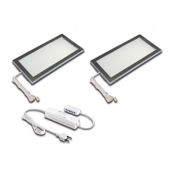 2pc. set of LED under-cabinet luminaire LED SKY 6W + LED transformer LED 24 / 30W, 4000K, inox look