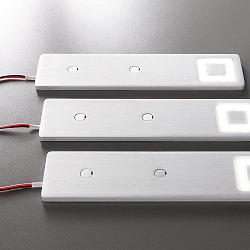LED Under cabinet luminaire CORTINA, set of 3, SMD, 24W, 12V DC, 2900-6500K, silver, dimmable