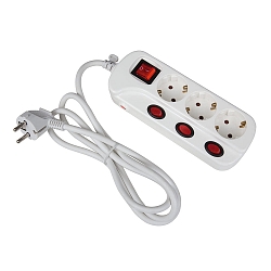 Table socket, 3-fold, IP20, white