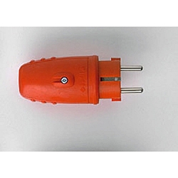 Protective contact rubber plug, 2-pin, 250V, max. 16A, 3x1,5mm�, IP44, red
