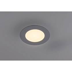 LED Panel LYON Recessed luminaire, round, 168mm, 12W, 3000K, 800lm, IP20, dimmable, silver