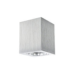 Surface mounted spot ADL9001, square, GU10, IP20, 25� swiveling, brushed aluminum