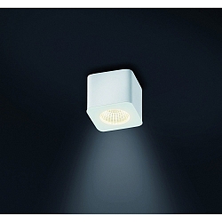 Surface-mounted LED downlight OSO for bathrooms, square, IP44, 7.5W 2700K 370lm 40�, CRi >90, dimmable, fixed, white matt
