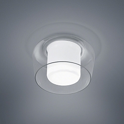 Ceiling luminaire CANIO, E27, IP30, white matt / glass clear