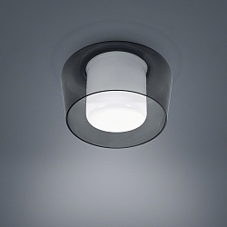 Ceiling luminaire CANIO, E27, IP30, white matt / glass grey