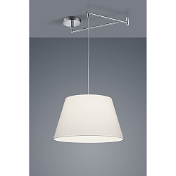 Pendant luminaire CERTO 1, E27, IP20, chrome / white