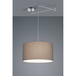 Pendant luminaire CERTO 2, E27, IP20, chrome / mocca